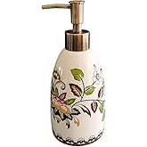 Kelake Lotion Soap Ceramic Dispenser with Pump - Refill Bath Hand Soap Dispenser Bathroom Shower Dispenser with Colorful Ice Crack Kitchen Soap Dispenser 15oz/450ml