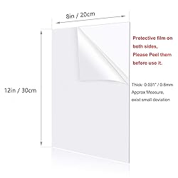 YSTIME 8" x 12" Clear Acrylic Sheet Plexiglass