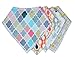 Happy bébé Baby Bandana Drool Bibs (4-Pack) Absorbent Organic Cotton Bibs for Girls, Colorful Designs, Ultra Soft & Adjustable, 3 months