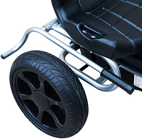 HOMCOM Kart à pédales Go-Kart Enfants 122L x 60l x 70H cm Ø Roues 29 cm siège Ergonomique Orange Noir
