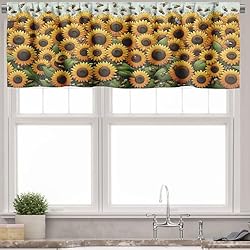 Ambesonne Sunflowers Window Valance Pack of