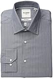 Ben Sherman Men's Slim Fit Dobby Stripe Spread Collar Dress Shirt, Blue, 16.5