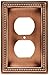 Brainerd 64244 Beaded Single Duplex Outlet Wall Plate / Switch Plate / Cover, Aged Brushed Copper
