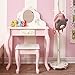 Fantasy Fields - Bouquet Thematic Kids Classic Vanity Table and Stool Set with Mirror | Imagination Inspiring Hand Crafted & Hand Painted Details Non-Toxic, Lead Free Water-based Paint