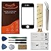 CrazyFire Compatible with iPhone 4S Front Outer Glass Lens Screen Replacement, Screen Glass Lens with Repair Kit and 1MM Adhesive Tape(Black)