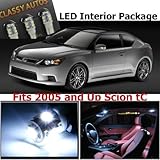 Classy Autos Scion tC WHITE Interior LED Package (7 Pieces)