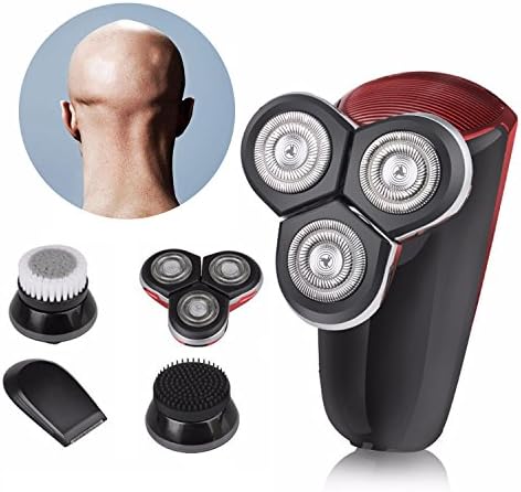 Bald Shaver Grooming Kit 4in1 Flawless Cordless Rotary Shavers for Men Electric Shaver Bald Hair Clipper Warterproof Face Beard Trimmer USB Rechargeable Razor