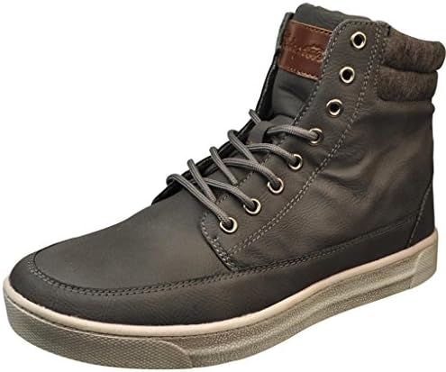 Sedagatti Men's Grey Vintage Style Lace W/Zipper High Top Fashion Sneakers