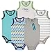 Luvable Friends 5-Pack Lightweight Sleeveless Bodysuits, Boy Sunglasses, 0-3 Months/Small