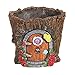 SIGNALS Fairy Door in Tree Stump Planter - Fairy Garden Tree Trunk Cement Flower Pot/Garden Planter Lawn Ornament