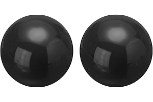 uxcell 2 Pcs Gazing Globe Decor Ball 2.5 Inch 63mm Reflective Garden Sphere Hollow Ball, Seamless Stainless Steel Gazing Ball, Smooth Mirror Globe for Garden Home Decor, Bright Black