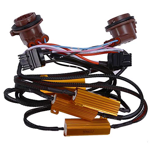 50W 6 Ohm 3157 4157 Load Resistors Fix Hyper Flash for Switchback LED Turn Signal Blink Light LED License Plate Lights Error Code Resistors (2-Pack)