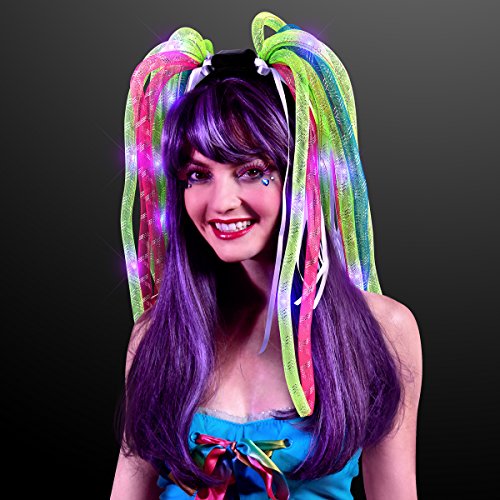 Flashingblinkylights Neon Noodle Rave Headband With Purple Leds