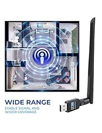 USB WiFi Adapter 600Mbps Wireless Network Adapter 802.11ac with Dual Band 2.4GHz and 5.8GHz No CD Network Card Wireless Network WiFi Dongle with 5dBi Antenna for Desktop Windows 10 8 7 Vista XP Mac OS