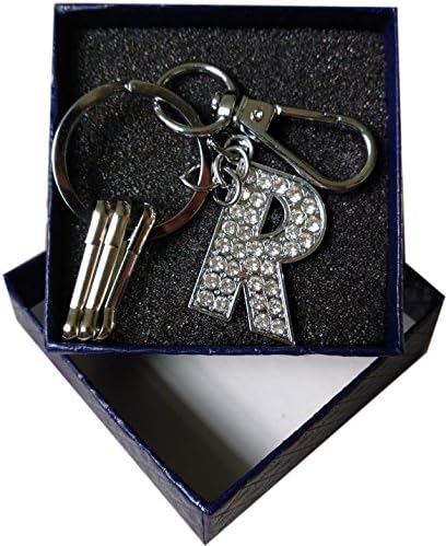 Gnovelty 26 Alphabet Letters Keychain Crystal Charms Key Ring R