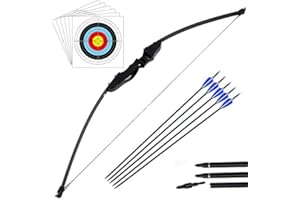 DOSTYLE Archery Takedown Recurve Bow and Arrow Set Hunting Long Bow Kit for Outdoor Shooting Training