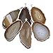 1 Tan/Brown Agate Slice Pendant Plated in Silver Rock Paradise Exclusive Certificate of Authenticity