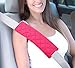 U&M 2pcs Seat Belt Covers, Soft Velvet Feel Car Belt Protector Shoulder Seatbelt Pad for Adults Youth Kids - Car, Truck, SUV, Airplane,Carmera Backpack Straps - by (Pink)