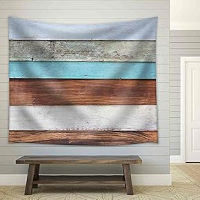Old Painted Wood Panel Background - Fabric Wall Tapestry Home Decor - 51x60 inches