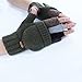 Akayboya Winter Warm Knitted Fingerless Gloves Convertible Wool Gloves with Mittens Cover for Women and Men