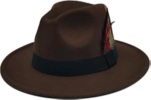 MIVBUKS Mens Fedora Hats Classic Wide Brim Fedora Hat for Women Men Dress Hats Panama Hat with Band