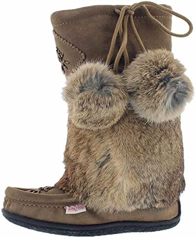 SoftMoc Women's Niska 3 Rabbit Fur Mukluk Birch 7 M US