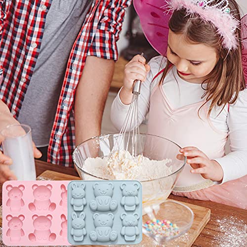 2 Pack Silicone Gummy Bear Molds,Jello Molds for Kids Make Large