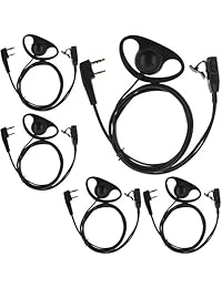 Tenq 5pack D Shape Auricular Auricular PTT para Kenwood Puxing Wouxun Baofeng Radio de Dos Vías Walkie Talkie 2pines