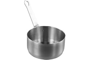 Stainless Steel Sauce Pan 100 mL with Long Handle, Smooth Edge, Hanging Hole, Heat Resistant Small Pot for Warming Milk, Cook