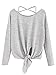 SweatyRocks Women's Crop T-Shirt Tie Front Long Sleeve Cut Out Casual Blouse Top