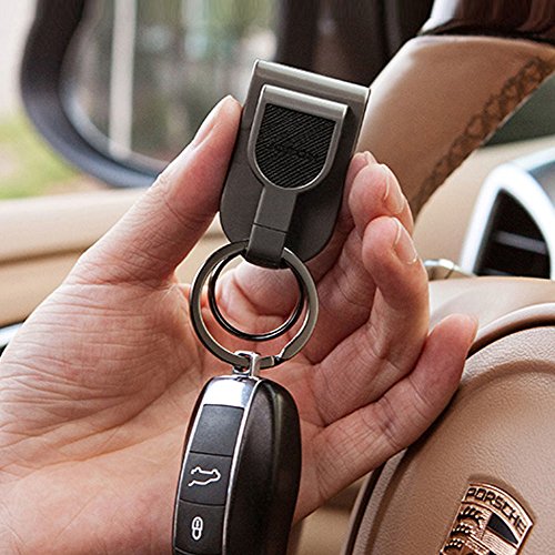 JOBON High Class Keychain Stainless Steel Key Chain In Exquisite Gift Box The Perfect Combination of Luxury, Power & Elegance - Will Never Rust, Bend or Break! (Black Mat-For Belt)