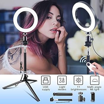 Amazon.com : KEYUTE 6" Selfie Ring Light, Desktop Dimmable