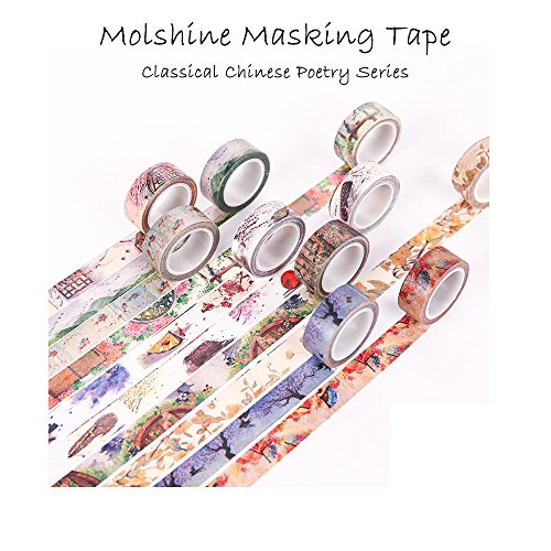 Molshine set of 10 decorative japanese washi masking ad…