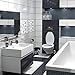 Blue Donuts Bathroom Accessories Set Complete, Toilet Brush and Holder, Trash Can, Toothbrush Holder, Black, 7 Pieces