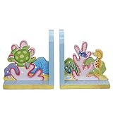 Teamson Design Corp Fantasy Fields - Under the Sea Thematic Set of 2 Wooden Bookends for Kids | Imagination Inspiring Hand Crafted & Hand Painted Details Non-Toxic, Lead Free Water-based Paint
