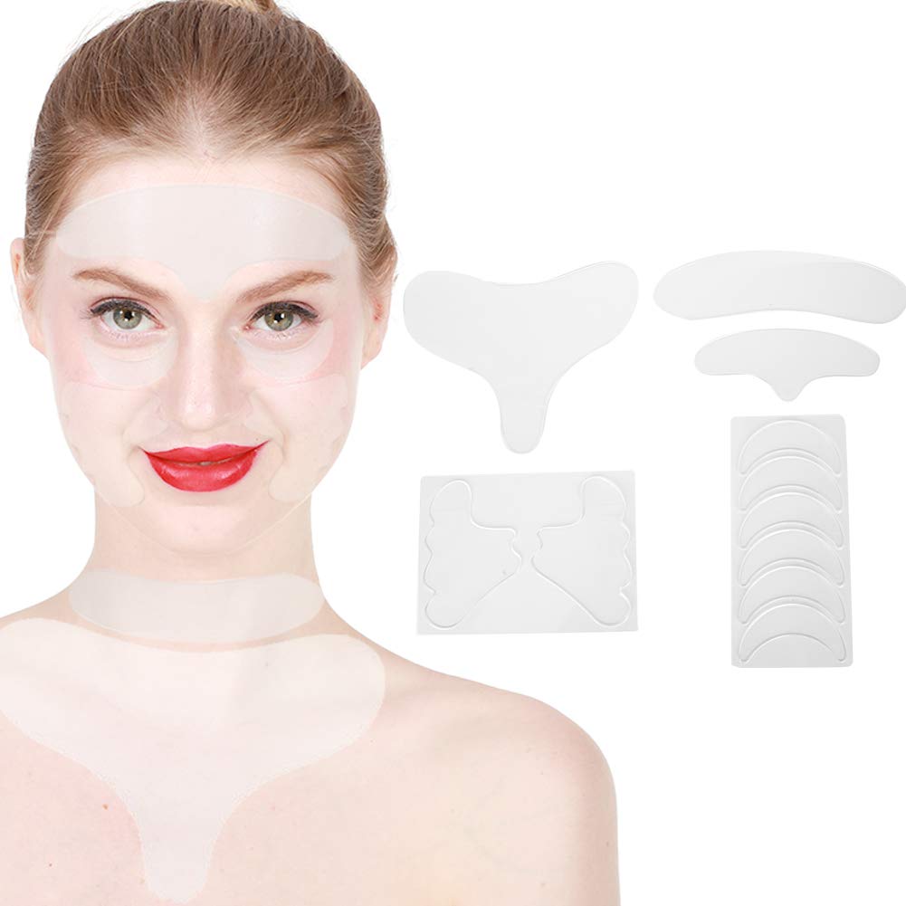 Reusable Face Wrinkle Patches, 17Pcs Silicone Anti‑Wrinkle Anti Wrinkle Silicone Neck Chest Chin Wrinkle For Patches Wrinkle Strips