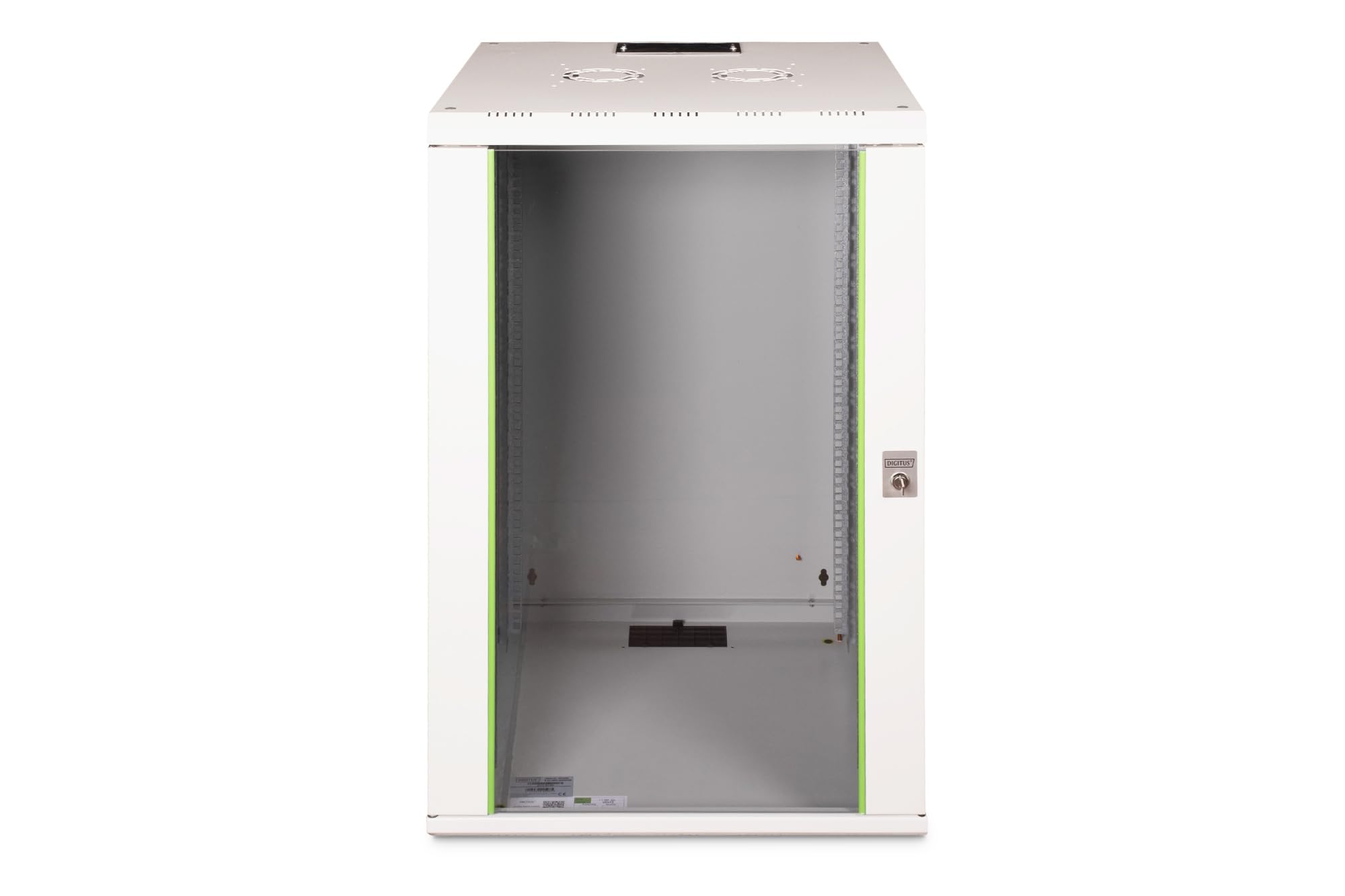 DIGITUS Netzwerk-Schrank 19 zoll 20 HE - Wandmontage - 600 mm Tiefe - Traglast 100 kg - Unique Serie - Glastür - Grau 3