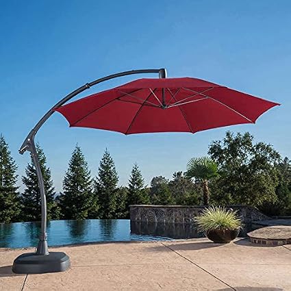 ProShade 11' Cantilever Umbrella with Sunbrella Fabric RED: Amazon.co