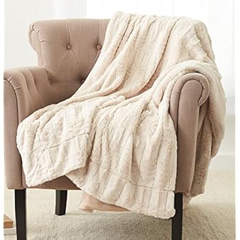 Pinzon Faux Fur Throw Blanket - 50 x 60 Inch, Ivory