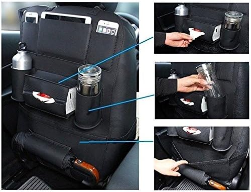 Motopack MMPOB1P PU Leather Car Auto Seat Back Multi Pocket Organizer with iPad Mini Holder Hanger Universal Use as Car (Black)