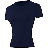 Runhit Women's Compression Shirts Short Sleeve Workout Tops Athletic Base Layer T-Shirt for Gym Running Yoga Basketball BJJ