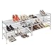 Seville Classics Multi Level Shoe Rack Sturdy Freestanding Shelf for Bedroom, Closet, Entryway, Stackable Durable Metal Home Storage, 3- Tier, 12-Pair Adjustable, Satin Pewter Mesh 1 Piece