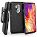 LG G7 ThinQ Belt Clip Case - Encased (DuraClip) Slim Fit Holster Shell Combo w/Rubberized Grip (Smooth Black)