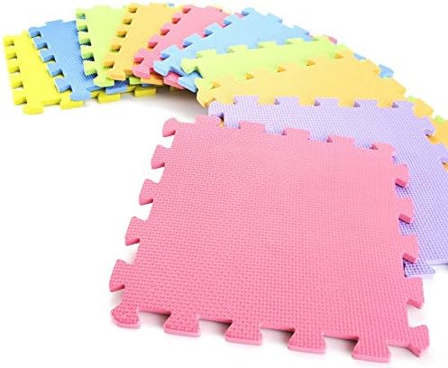COTTONTAIL Multipurpose Puzzle Floor Mat Solid Pastel Colors (10 Pcs.)