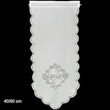 Fensterdeko Gardine Hossner | 90x40 cm H/B | weiß | 100 % Baumwolle