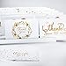 36 Unique Thank You Cards with Gold color text, 6 Elegant Greetings Design Thank You Note Cards 4 X 6 with self glued Envelopes for Birthdays,Weddings,Baby Showers,Graduations,Corporate Events.