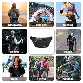 Fanny Pack for Men and Women, Yome Waist Pack Belt Bags with Adjustable Strap(Black)