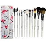 ACEVIVI 12 pcs Professional Makeup Brush Set, Vivid Rose Pattern with Newly-designed Synthetic Hair Makeup Cosmetic Brushes