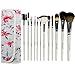 ACEVIVI 12 pcs Makeup Brush Set Professional Kabuki Cosmetics Foundation Blending Blush Eyebrow Eyeliner Eyelash Face Powder Brush Makeup Brush Kit with Bag