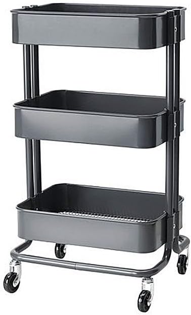 Rolling Organización Cart sobre ruedas Papelera de es de metal con 3